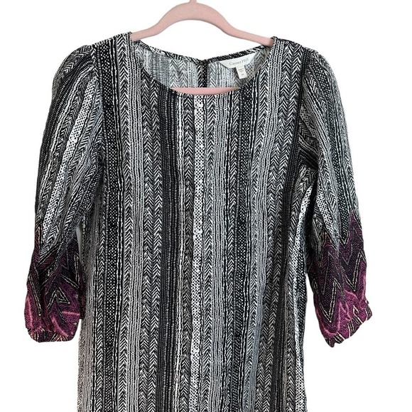 Garnet Hill‎ 100% Linen Boho Print Market Dress Relax Fit size XS - Picture 4 of 11